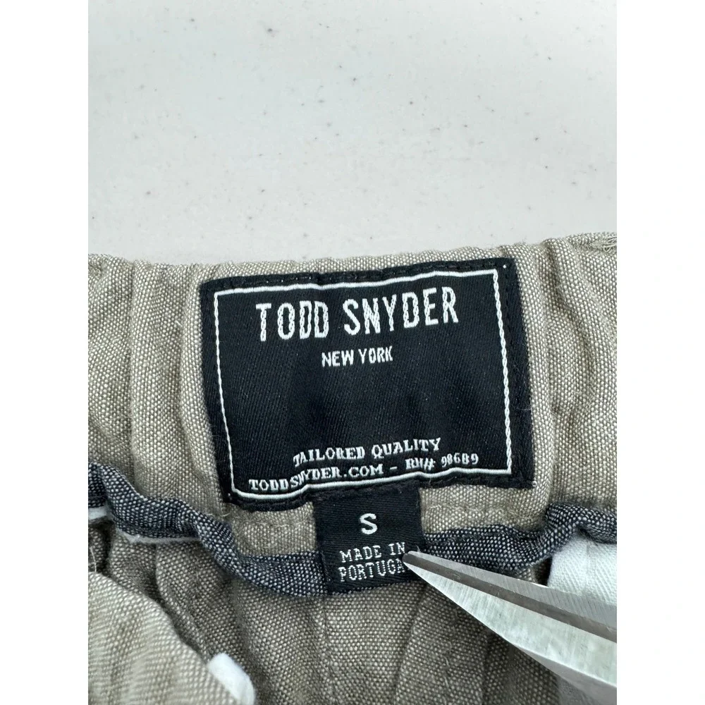 Todd Snyder Men Tan Pleated Drawstring Cotton Trousers Pant Small